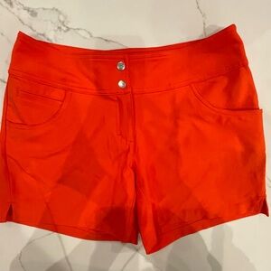 Slazenger Women's High Waist Bright Orange Shorts